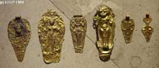 Gold plaquettes with female figures